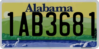 AL license plate 1AB3681