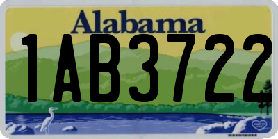 AL license plate 1AB3722