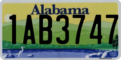 AL license plate 1AB3747