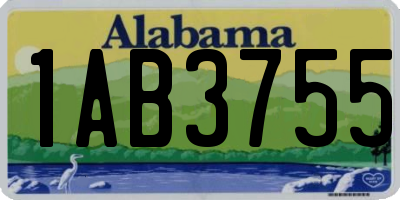 AL license plate 1AB3755