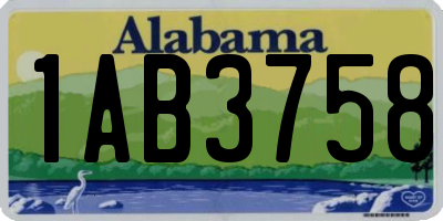 AL license plate 1AB3758