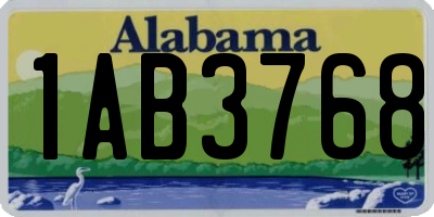 AL license plate 1AB3768