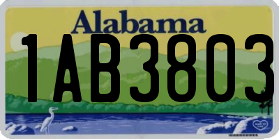 AL license plate 1AB3803