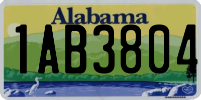 AL license plate 1AB3804