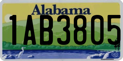 AL license plate 1AB3805