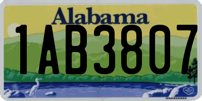 AL license plate 1AB3807