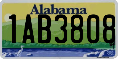 AL license plate 1AB3808