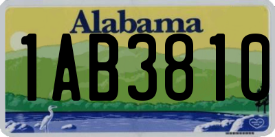 AL license plate 1AB3810