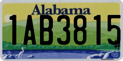 AL license plate 1AB3815