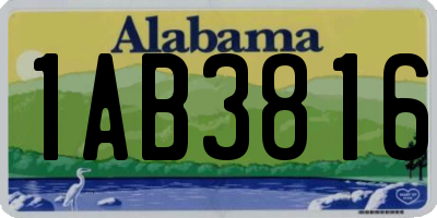 AL license plate 1AB3816