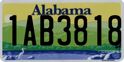 AL license plate 1AB3818