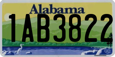 AL license plate 1AB3822