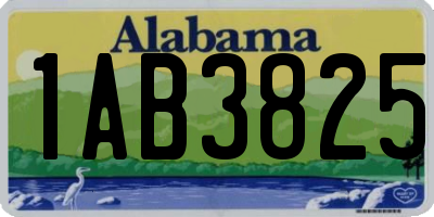 AL license plate 1AB3825