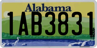 AL license plate 1AB3831