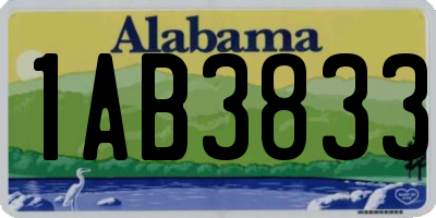 AL license plate 1AB3833