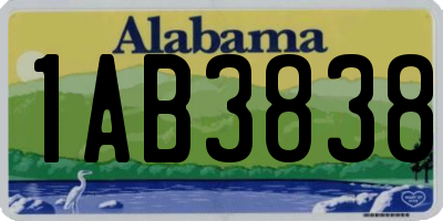 AL license plate 1AB3838