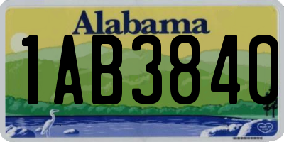 AL license plate 1AB3840