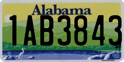 AL license plate 1AB3843