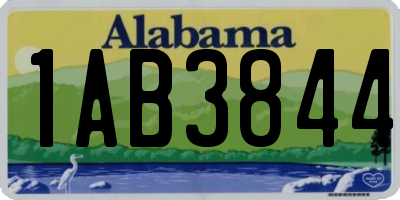 AL license plate 1AB3844