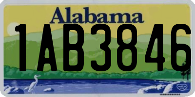 AL license plate 1AB3846