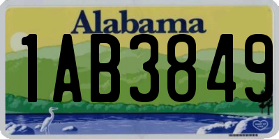 AL license plate 1AB3849