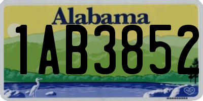 AL license plate 1AB3852