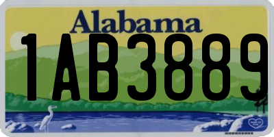 AL license plate 1AB3889