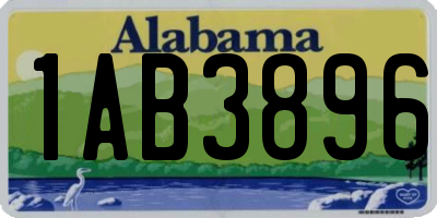 AL license plate 1AB3896