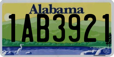 AL license plate 1AB3921