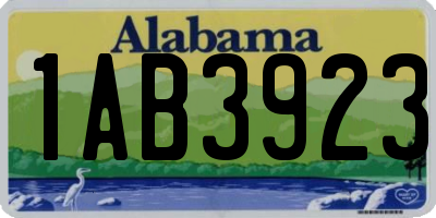 AL license plate 1AB3923