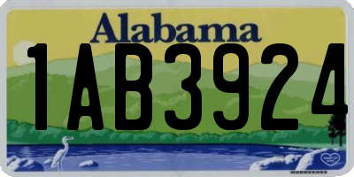 AL license plate 1AB3924