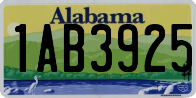 AL license plate 1AB3925