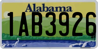 AL license plate 1AB3926