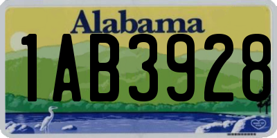 AL license plate 1AB3928