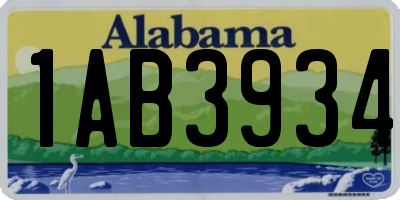 AL license plate 1AB3934