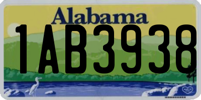 AL license plate 1AB3938