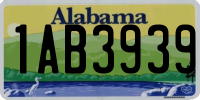 AL license plate 1AB3939