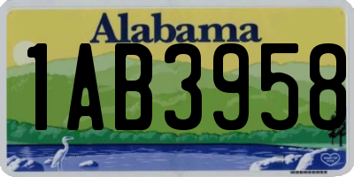 AL license plate 1AB3958