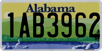 AL license plate 1AB3962