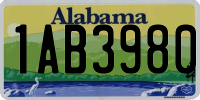 AL license plate 1AB3980