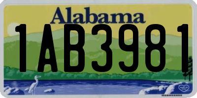 AL license plate 1AB3981