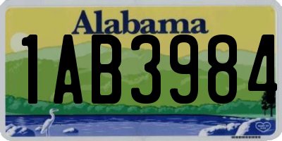 AL license plate 1AB3984