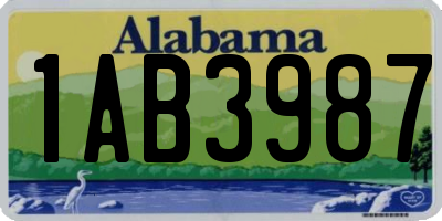 AL license plate 1AB3987