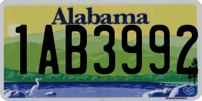 AL license plate 1AB3992