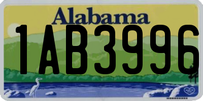 AL license plate 1AB3996