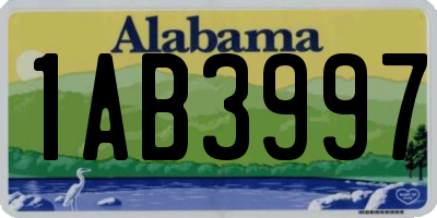 AL license plate 1AB3997