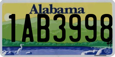 AL license plate 1AB3998