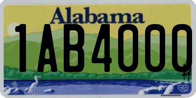 AL license plate 1AB4000