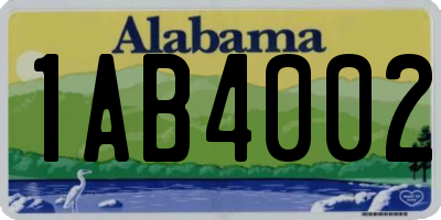 AL license plate 1AB4002