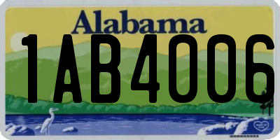 AL license plate 1AB4006